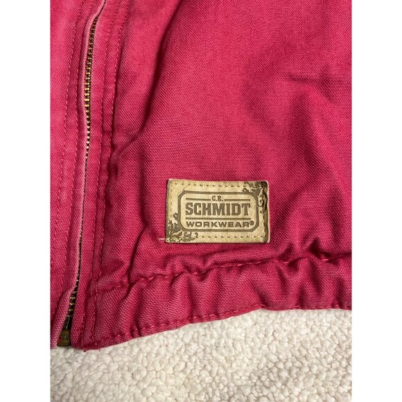 C.E. Schmidt women’s pink Hooded Work Jacket L Sherpa Lined Cotton canvas coat - Picture 6 of 16